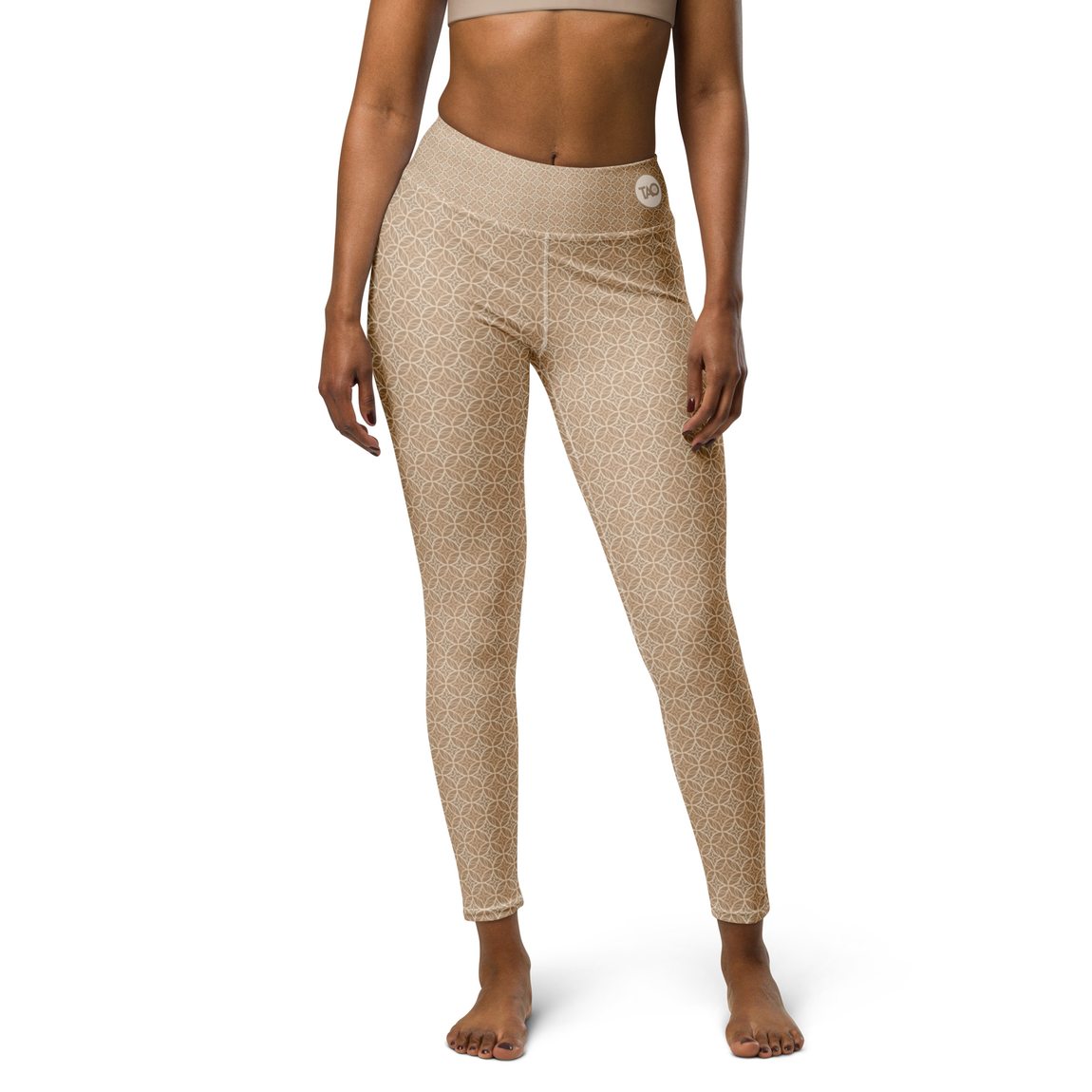 Fibbo Beige sacred-geometry leggings