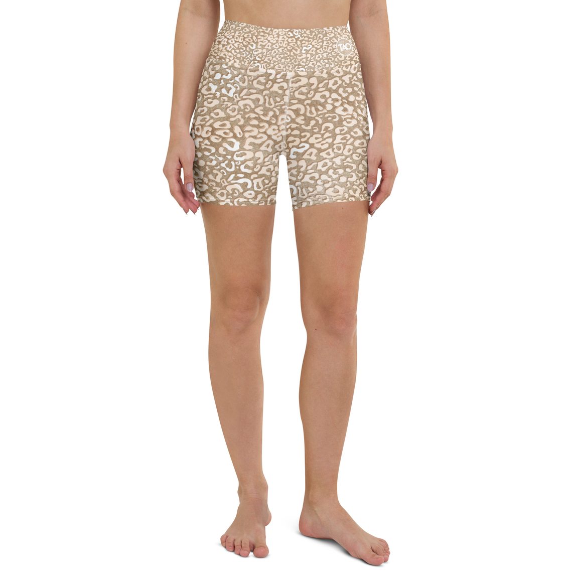 Leopardy Beige yoga shorts