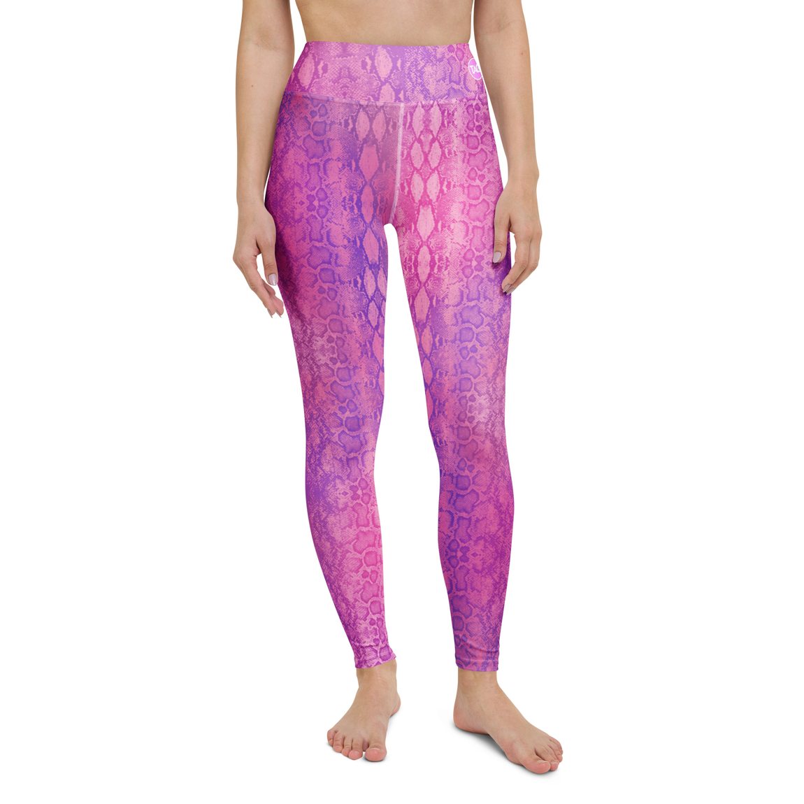 Magenta Snake yoga leggings