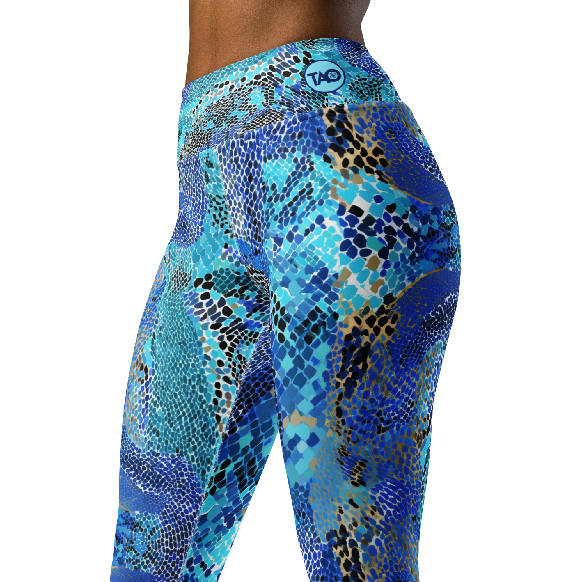 Sapphire Skin blue snake-print leggings